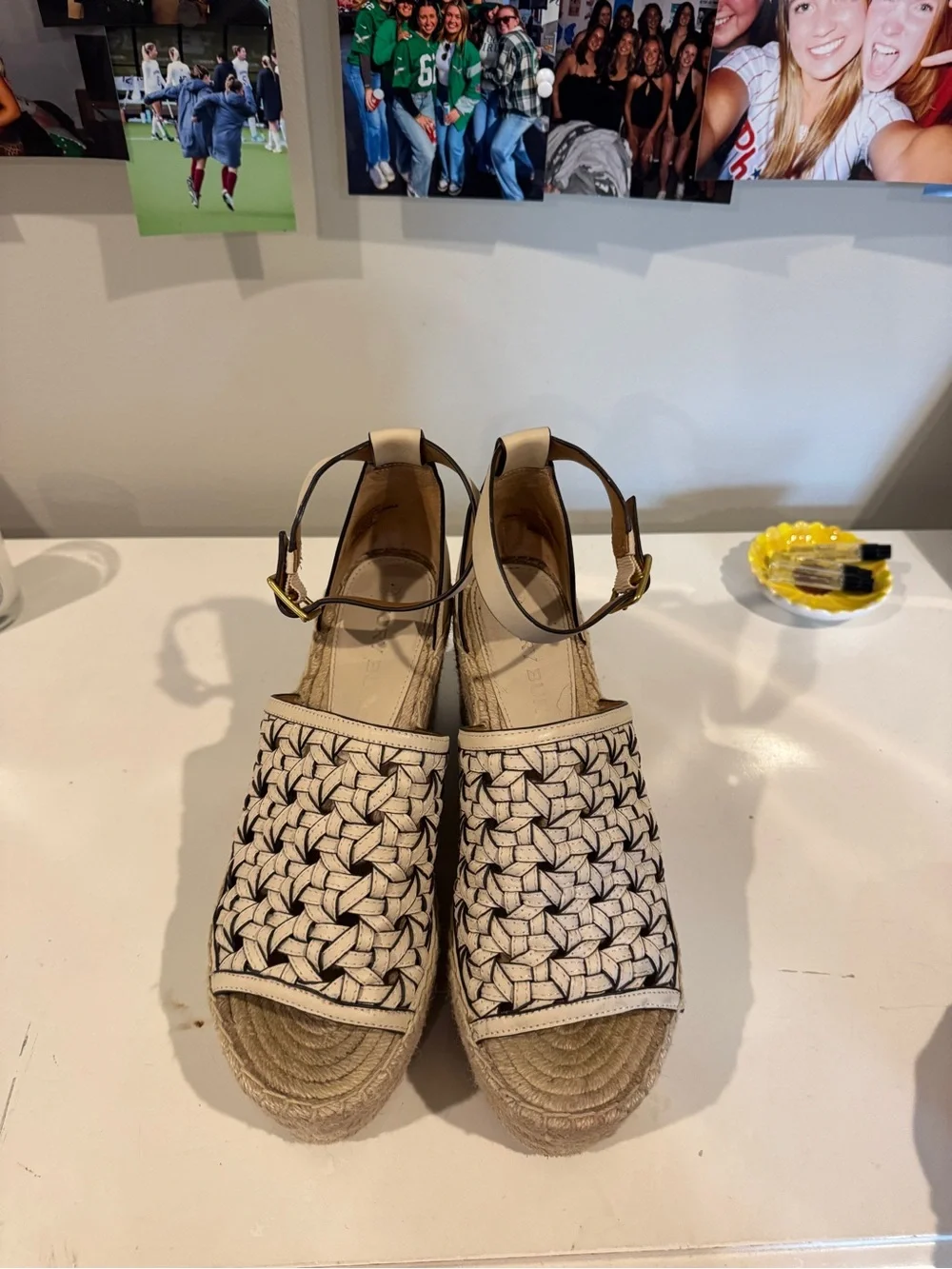 Tory Burch Basketweave Espadrille Wedges